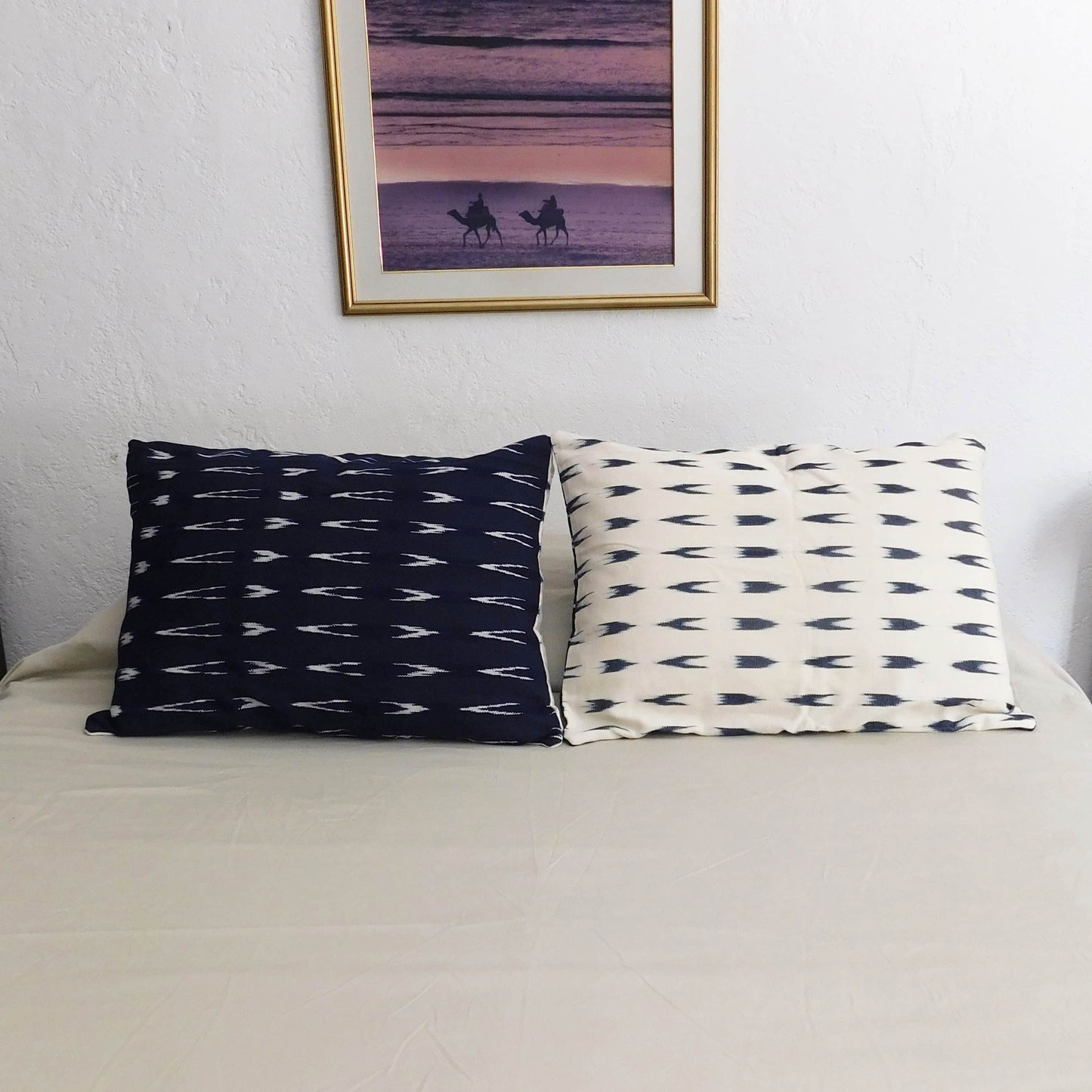 Funda para almohada de cama - diseño jaspe índigo