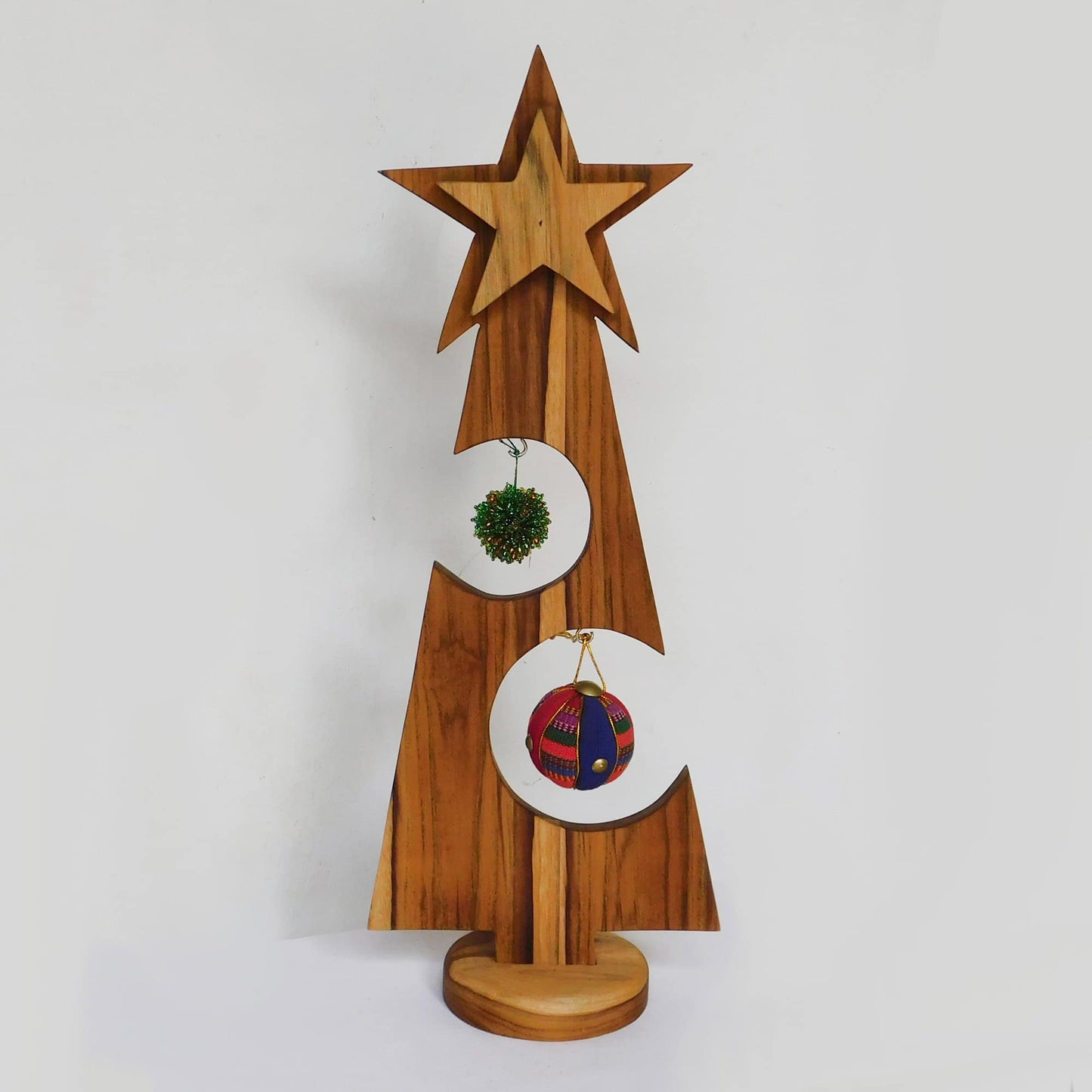 Árbol exhibidor de 2 adornos con estrella