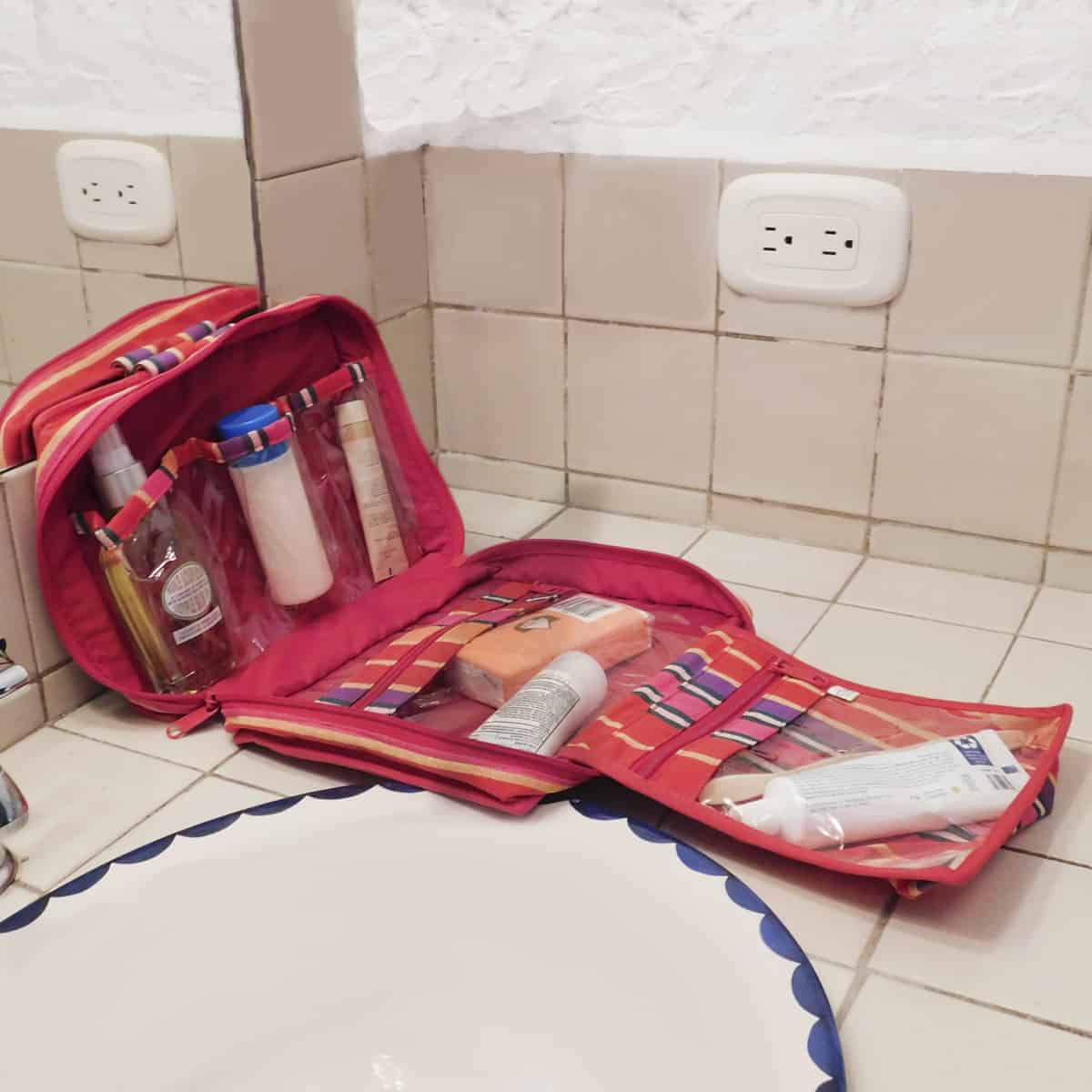 Bolso para cosméticos para viaje - Colección rojo desierto