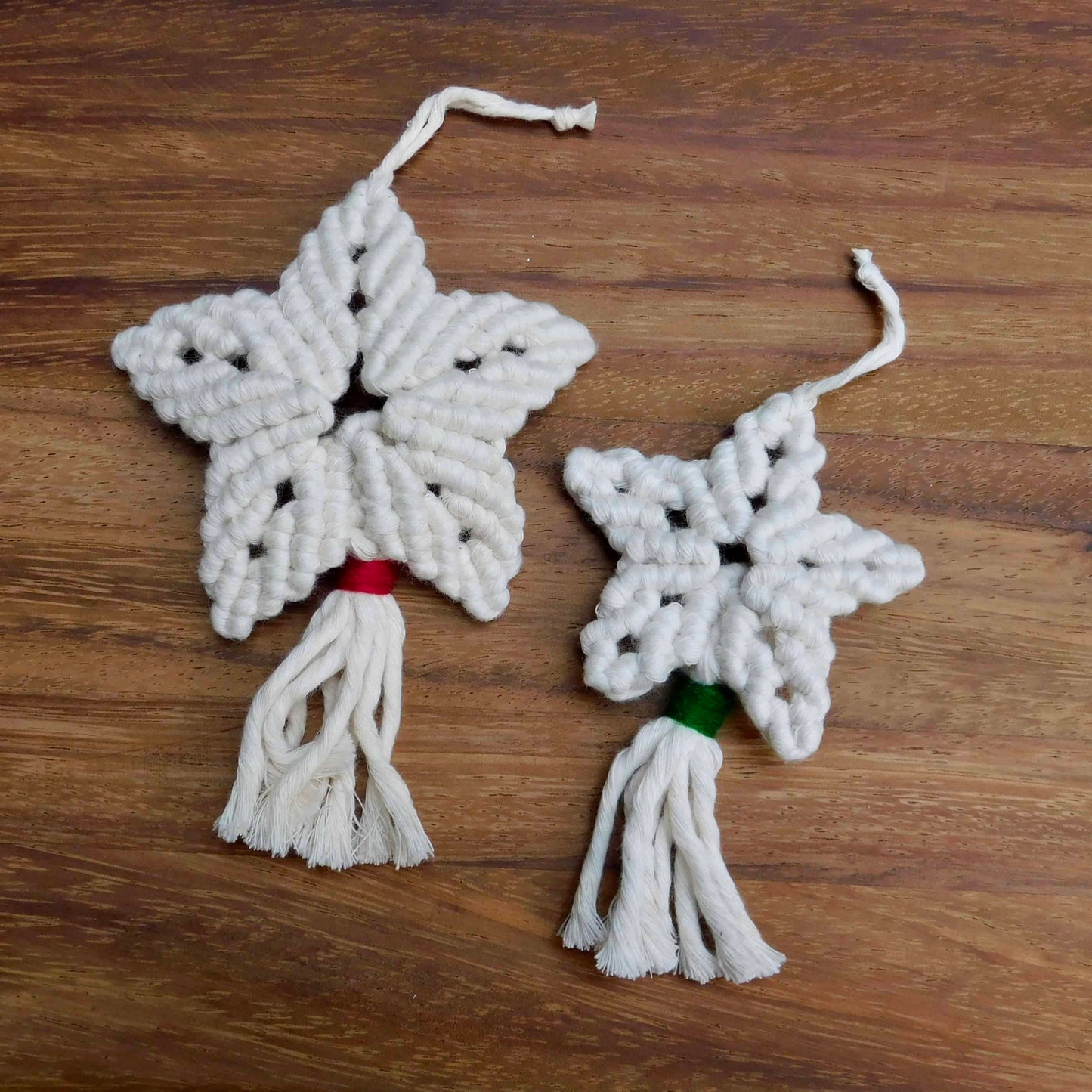 Adorno estrella macramé