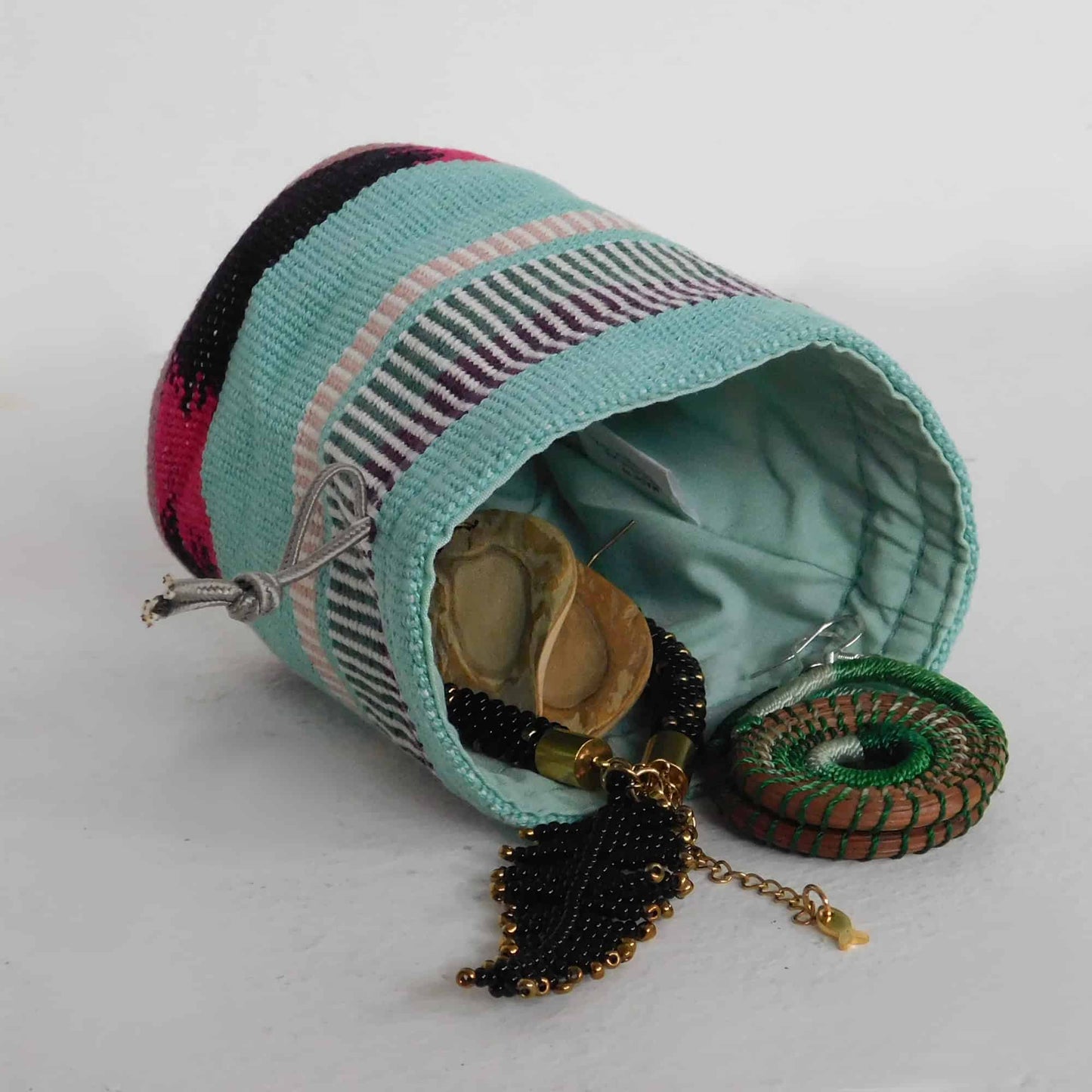 Bolso joyero pequeño - Colección Raíces a Rayas