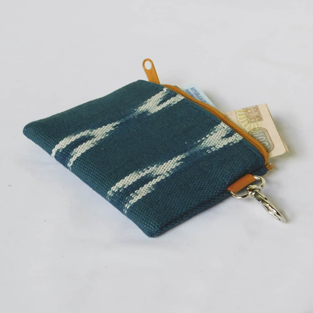 Monedero ikat verde jade