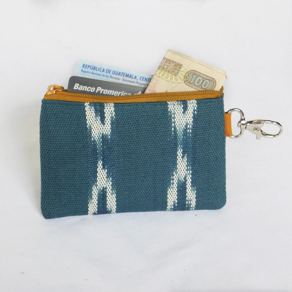 Monedero ikat verde jade