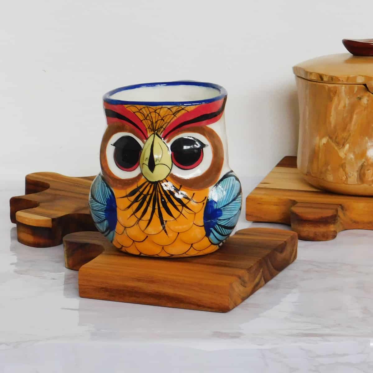Taza de cerámica - diseño búho