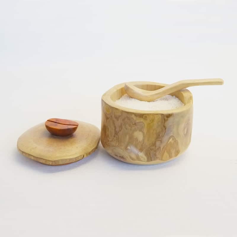 salero de mesa de raiz de cafe de guatemala