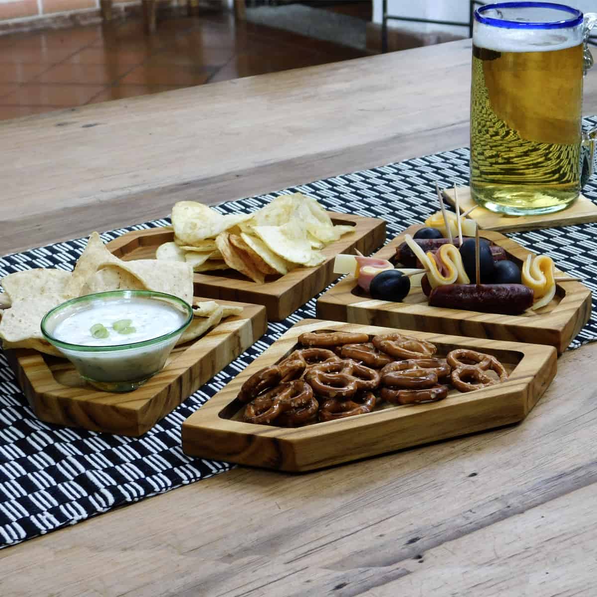 Set de 4 bandejas para aperitivos