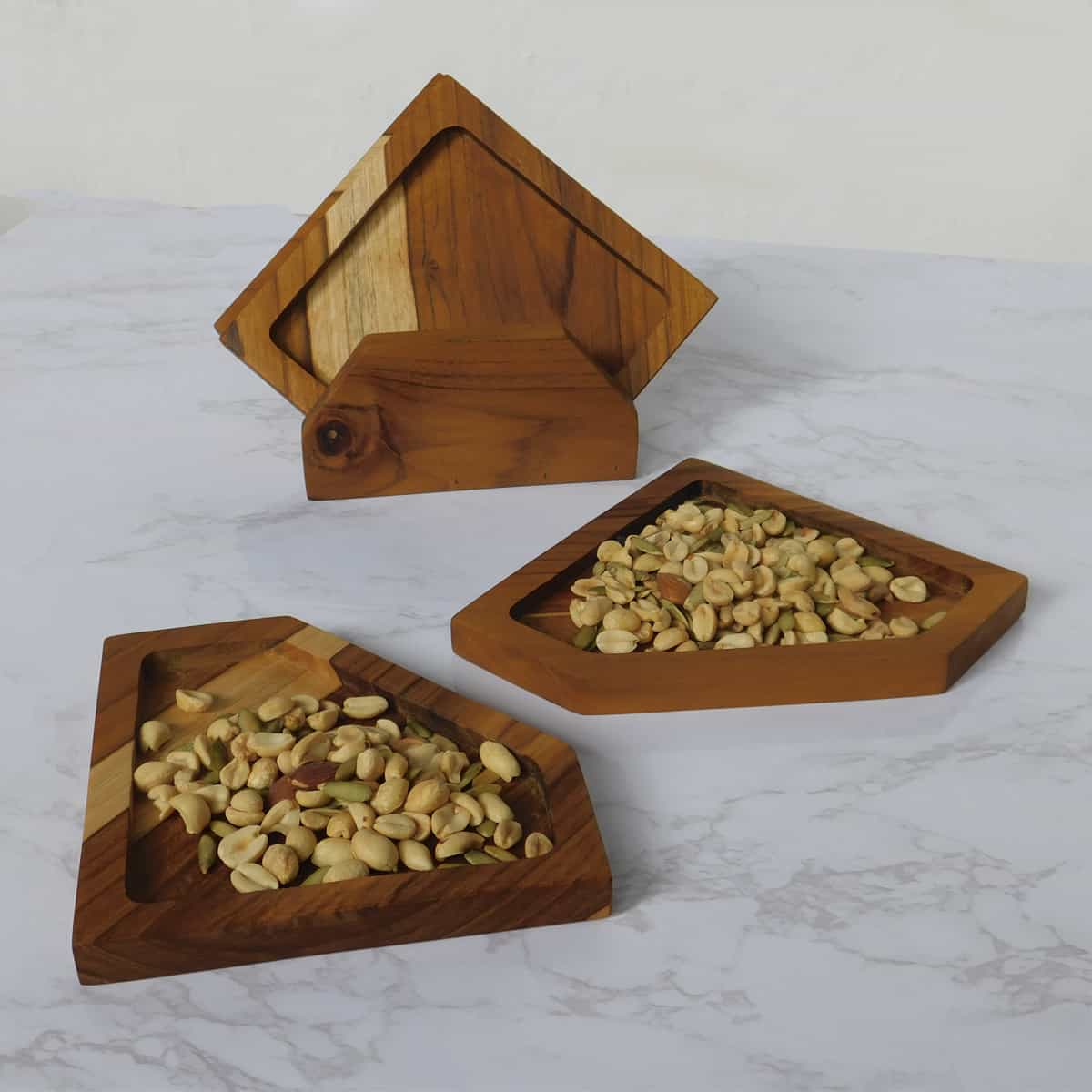 Set de 4 bandejas para aperitivos