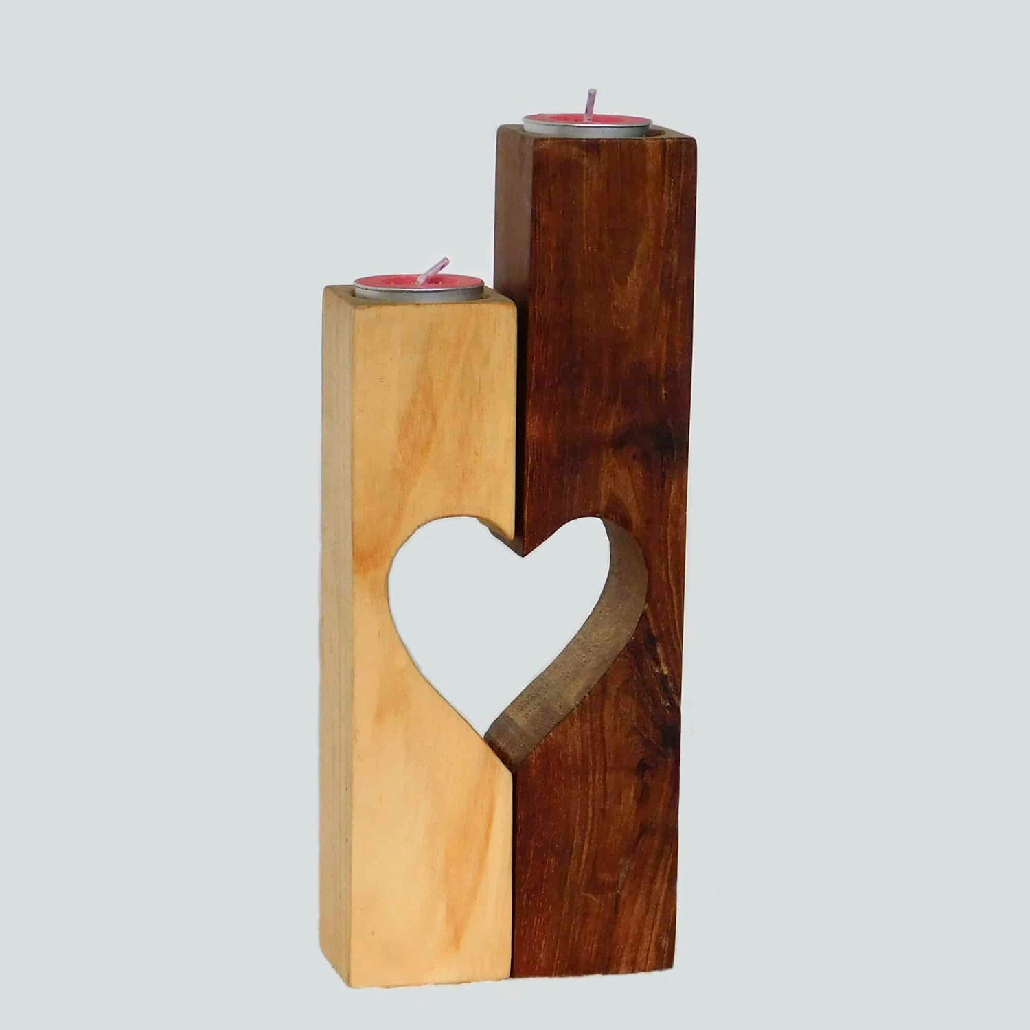 candelero corazón 2 piezas