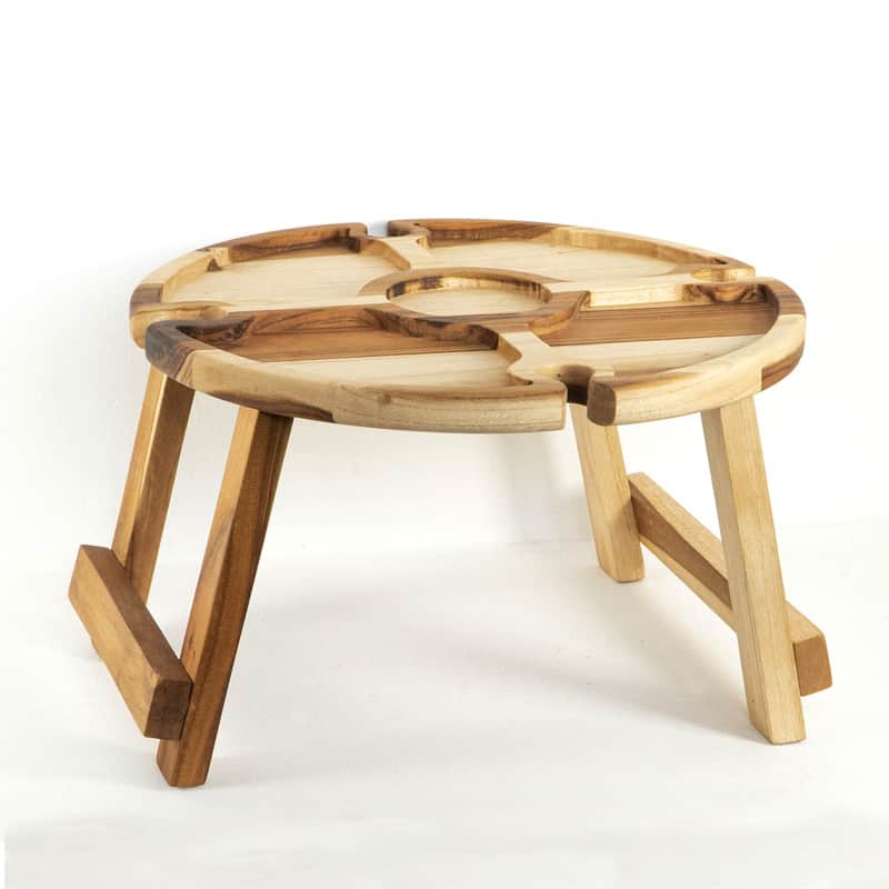 mesa para aperitivos con patas plegables