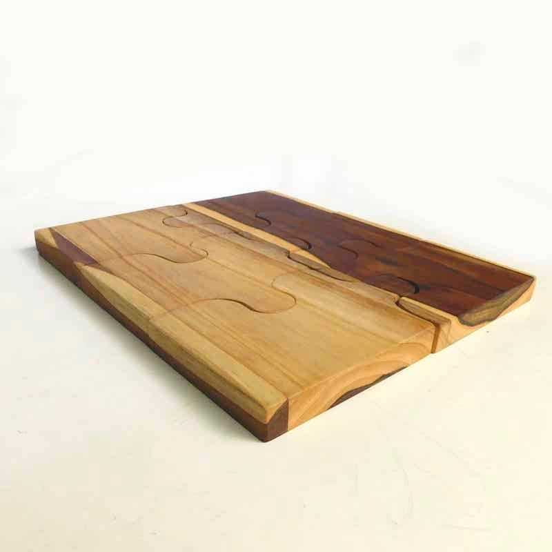 Rompecabezas de madera para servir y posavasos