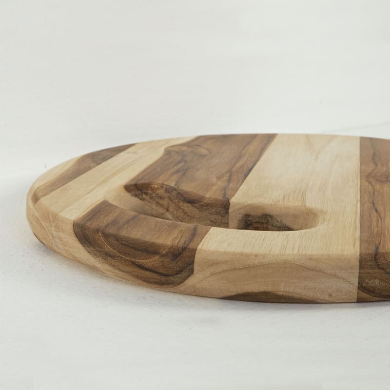 tabla de cortar y servir de teca hecha a mano