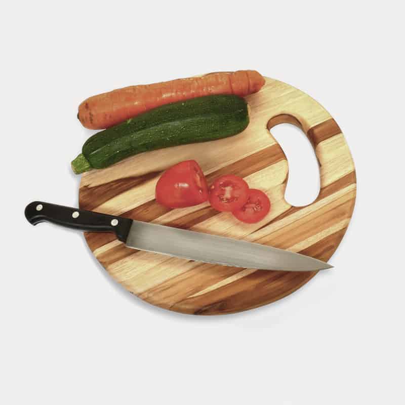 tabla de cortar redonda artesanal de Guatemala