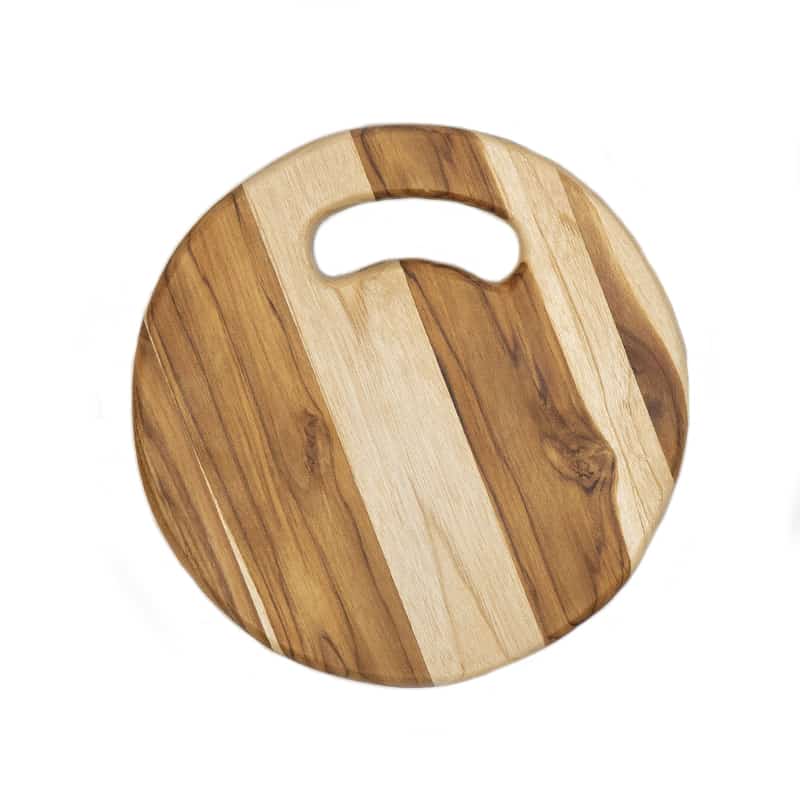 tabla de servir redonda de teca