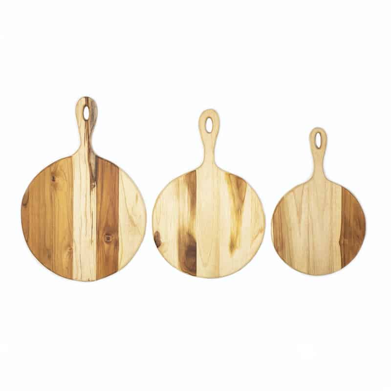 3 tamaños de tablas para servir pizza