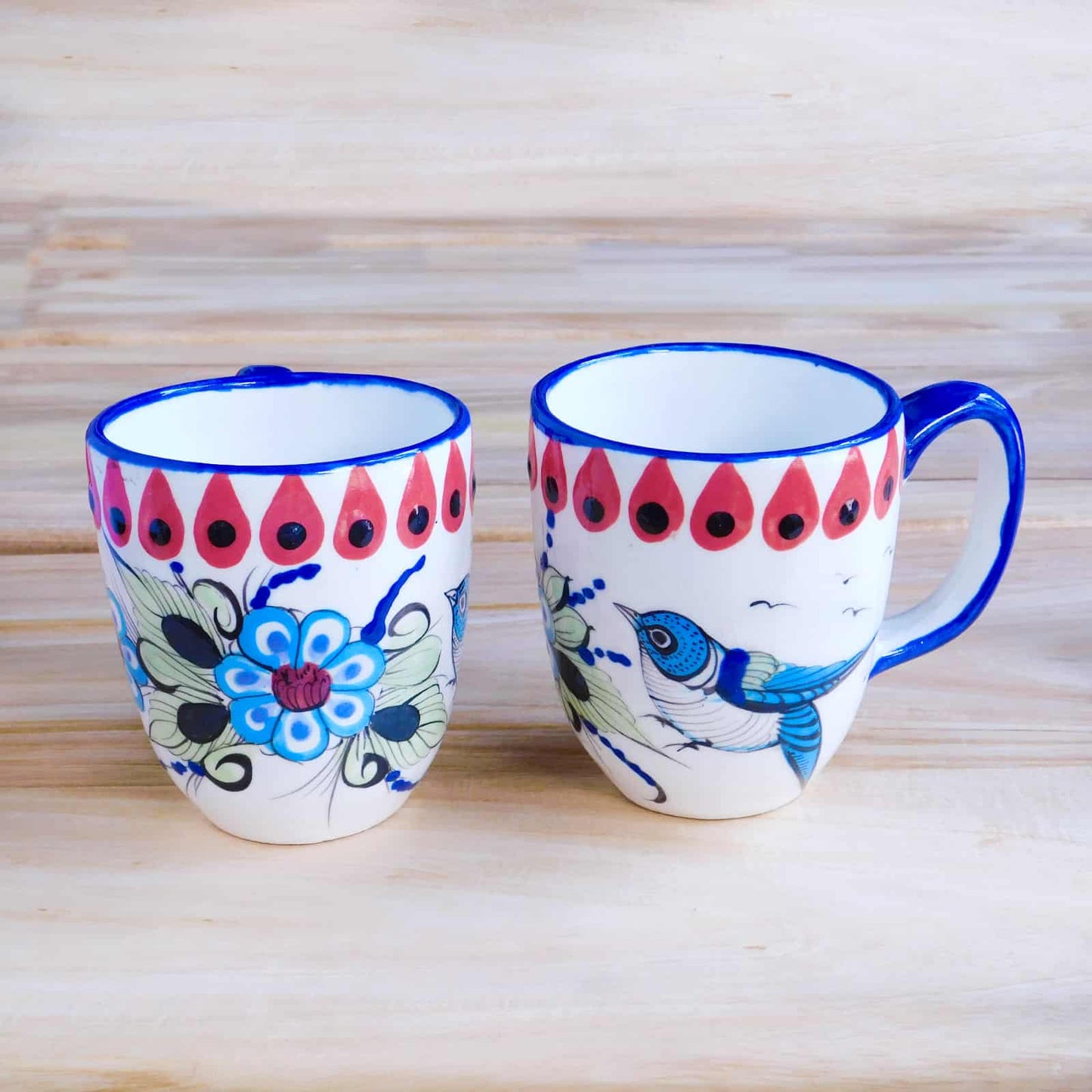 Taza alta diseño aves