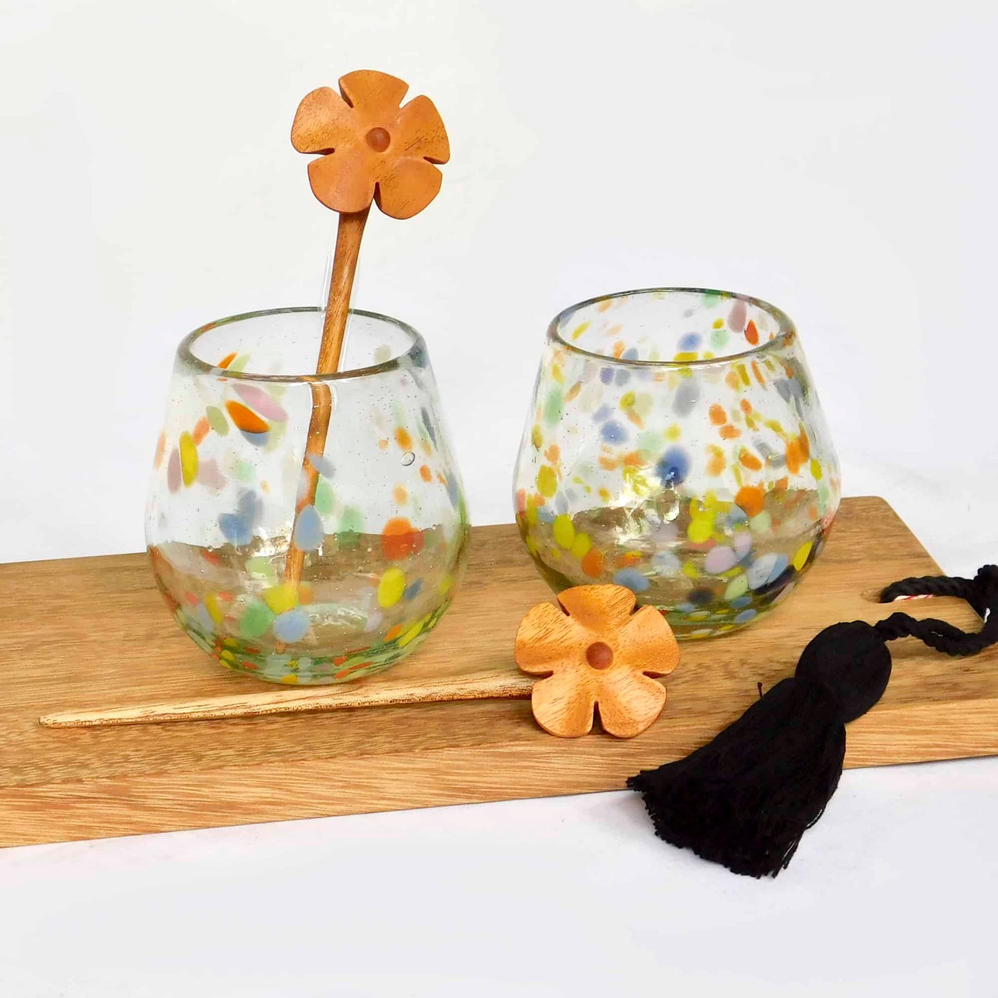 Vaso estilo barril multicolor - Confeti