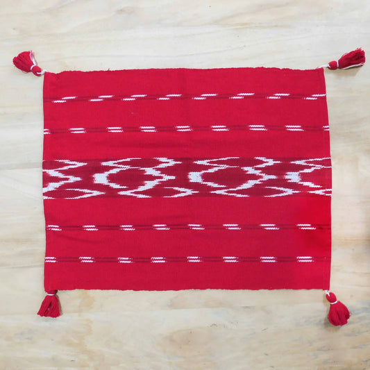 Individual ikat - serpentina rojo con franjas