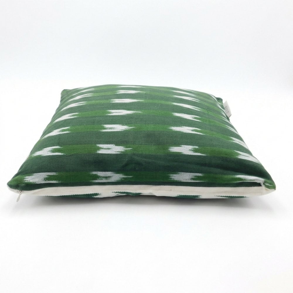 Funda para cojín  - diseño ikat verde horizontal