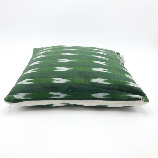 Funda para cojín  - diseño ikat verde horizontal
