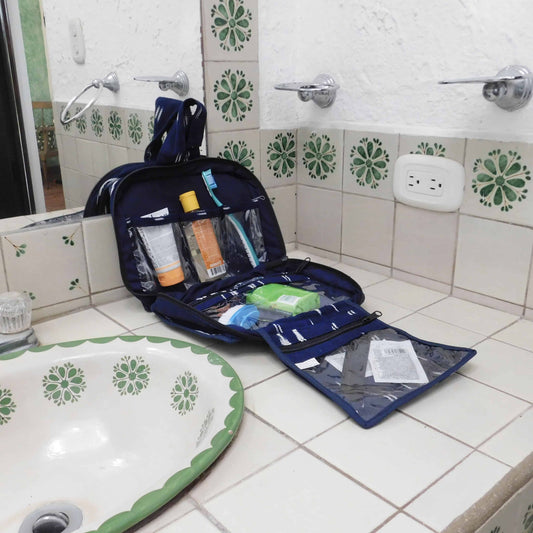 Bolso para cosméticos para viaje - Colección Serpentina Índigo