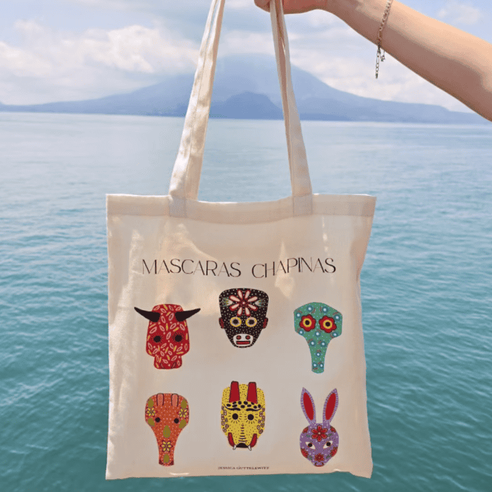 Bolsa tote máscaras chapinas