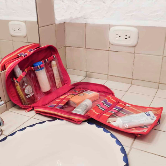 Bolso para cosméticos para viaje - Colección rojo desierto