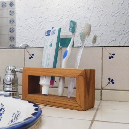 Porta Cepillos de madera teca