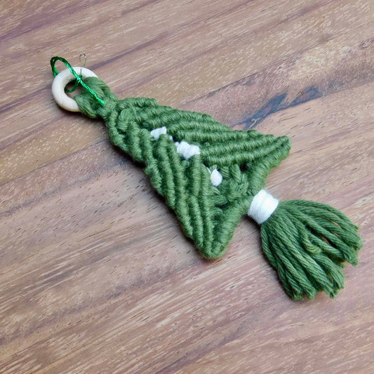 Adorno árbol navideño macramé
