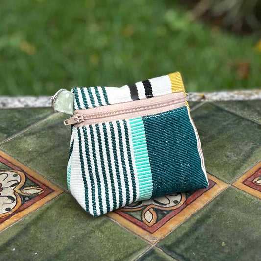 Monedero tonos verdes - Colección Raíces a Rayas