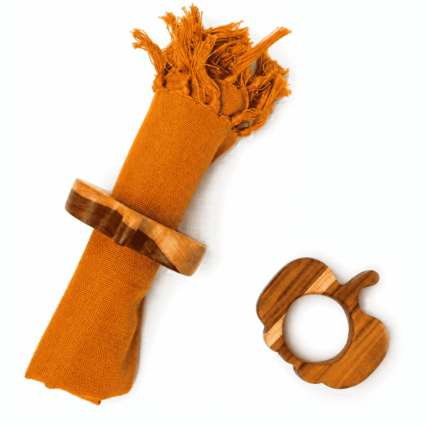 Servilletero tallado en forma de calabaza