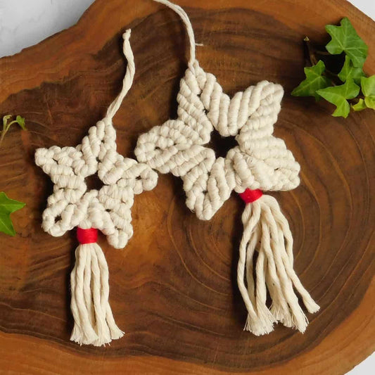 Adorno estrella macramé