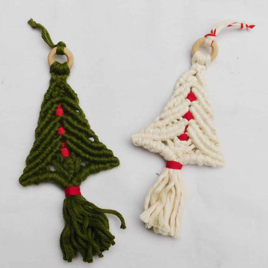 Adorno árbol navideño macramé