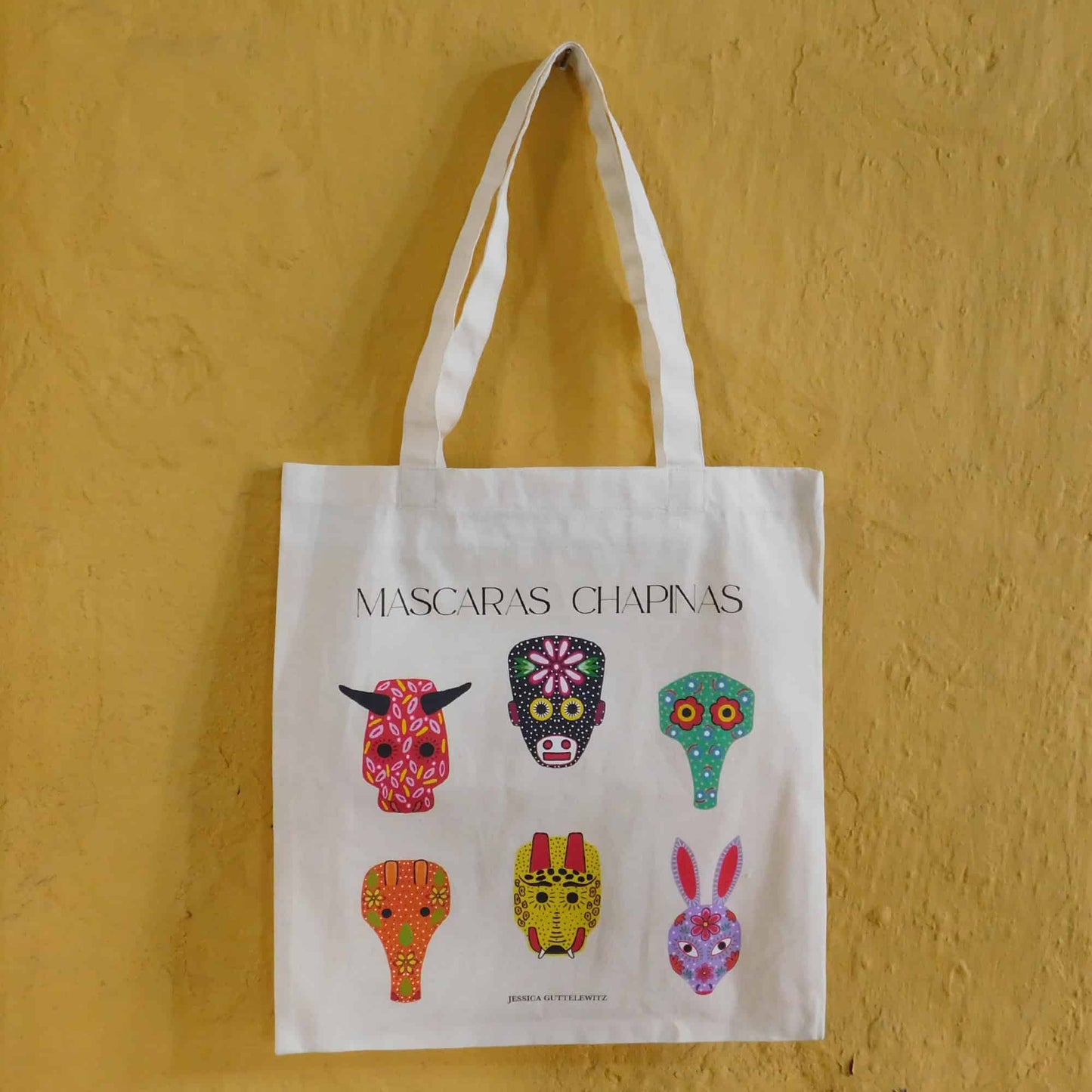 Bolsa tote máscaras chapinas