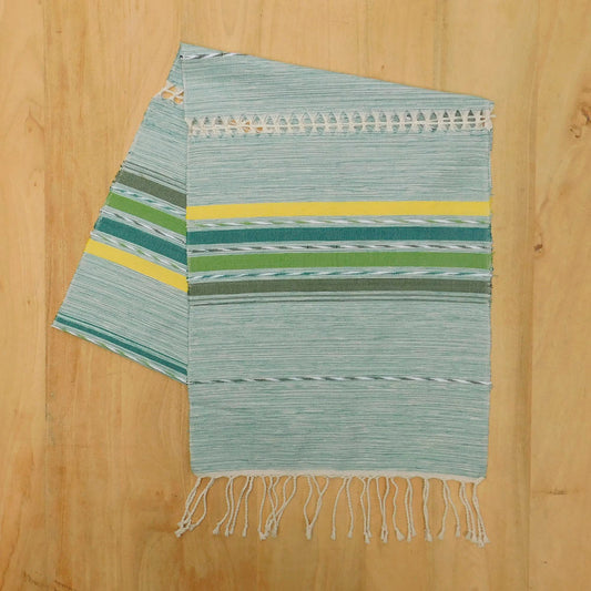 Camino de mesa - Mezclilla verde