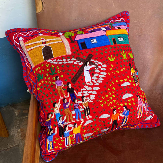 Cojín bordado de Semana Santa