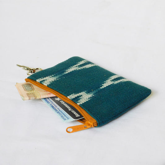 Monedero ikat verde jade