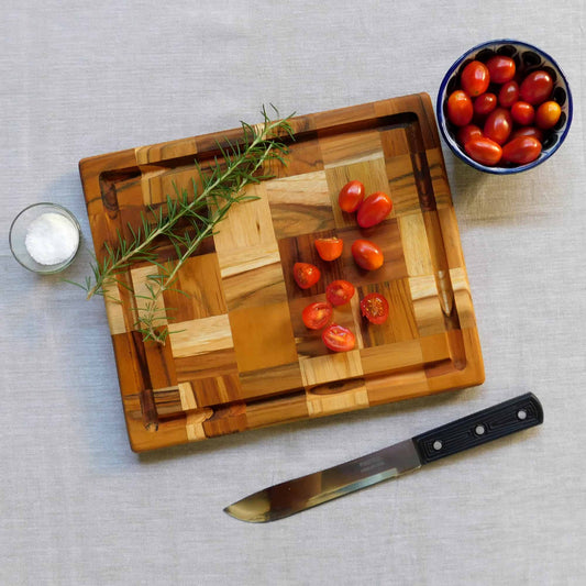 Tabla de cuadritos madera teca