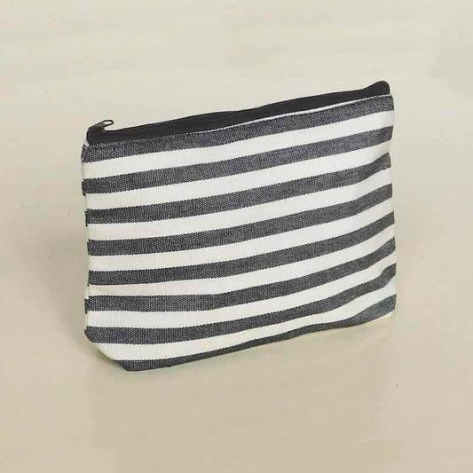cosmetiquera artesanal con rayas
