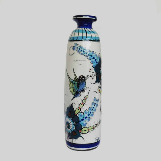 Florero alto cerámica colibríes