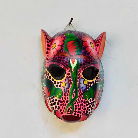 mascara-jaguar-tallada-madera-decoracion-rosada