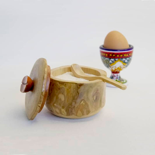 salero de madera de raiz de cafe