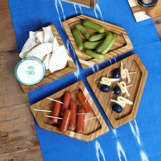 Set de 4 bandejas para aperitivos