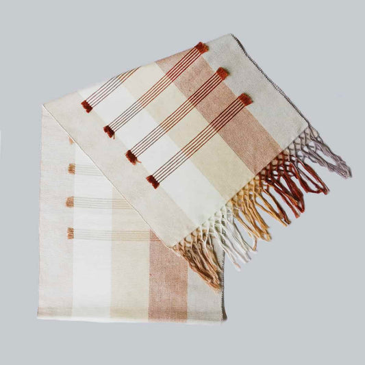 Camino de mesa tonos tierra y arena