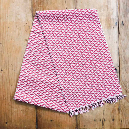 Camino de mesa Panalito - corinto / crudo reversible