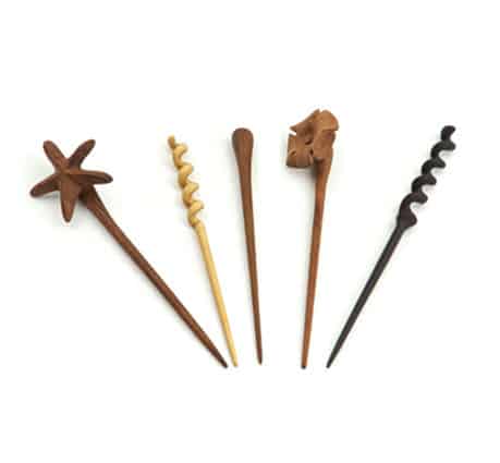 agitadores tallados en maderas variadas