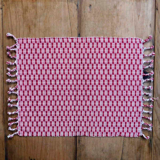 Individual Panalito - corinto / crudo reversible