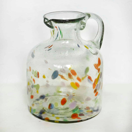 Jarra de vidrio soplada a mano, jarra envuelta en pastos marinos, jarra de  leche pequeña, jarra hecha a mano, jarra tejida de cristalería envuelta en  pastos marinos -  España