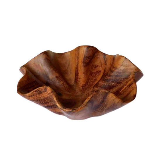 cuenco de madera ondulado