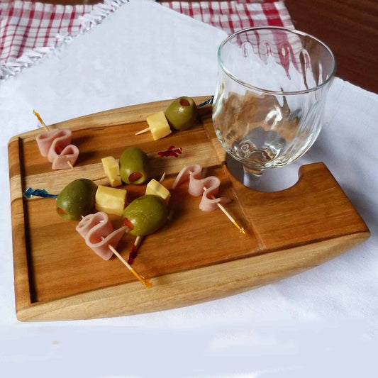 portacopas de vino de madera