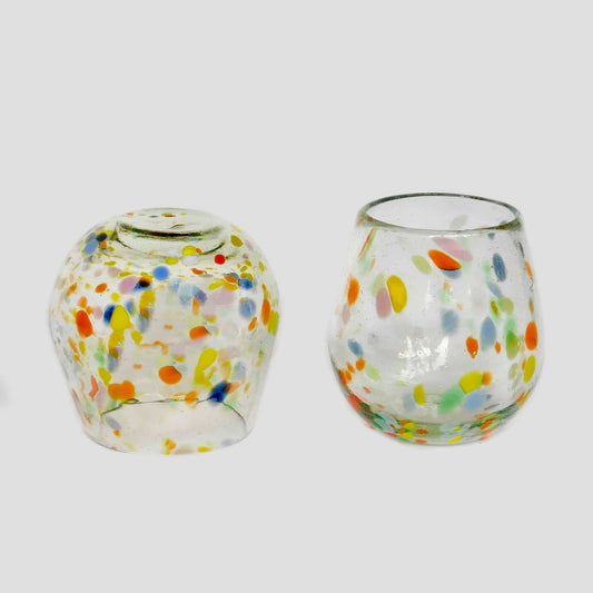 Vaso estilo barril multicolor - Confeti